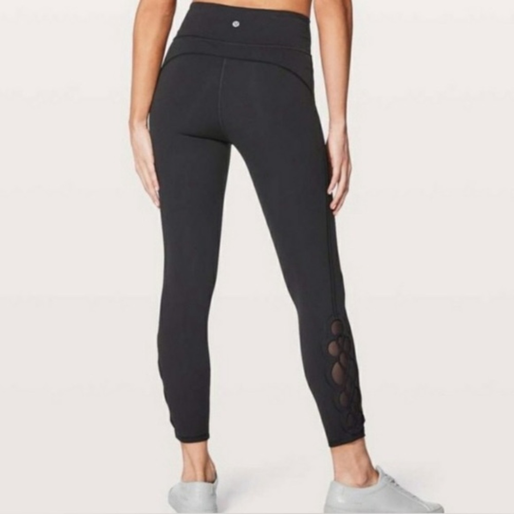 Black High-Waisted Leggings with Side Cutouts